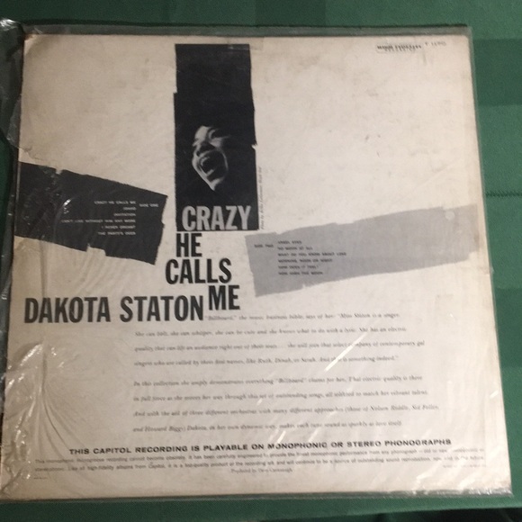 Dakota Staton Crazy he calls me LP record Album Cover vintage - Picture 2 of 2